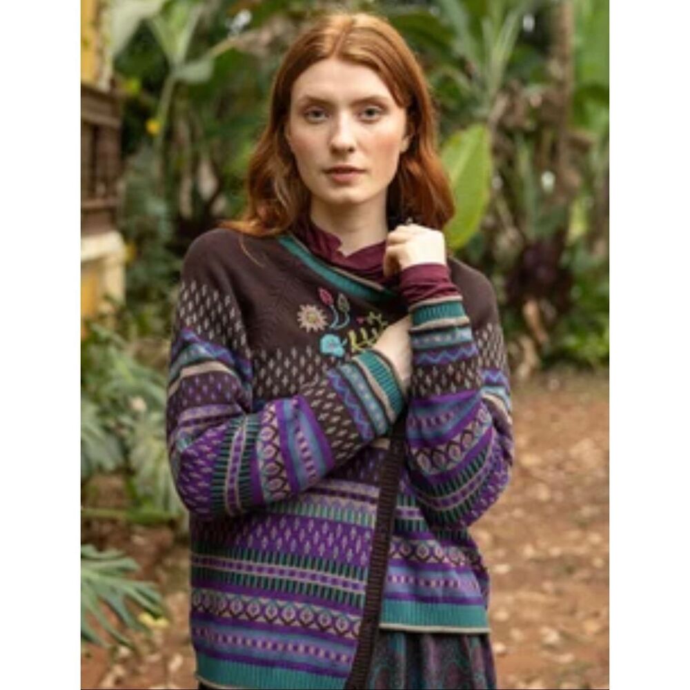 Gudrun Sjoden NWT Louise colorful cardigan sweater size Small